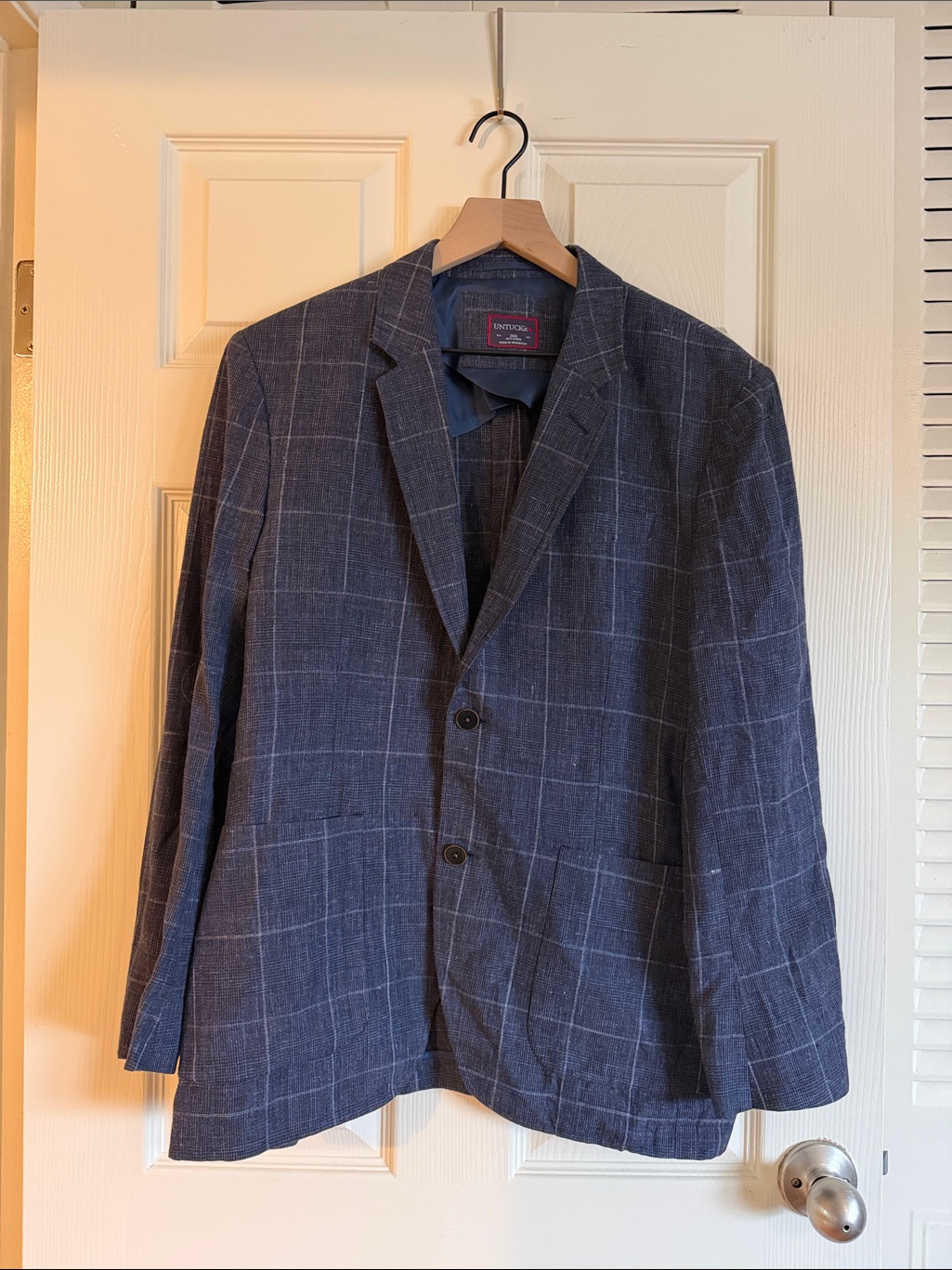 Untuckit Men's Navy Windowpane Sport Coat